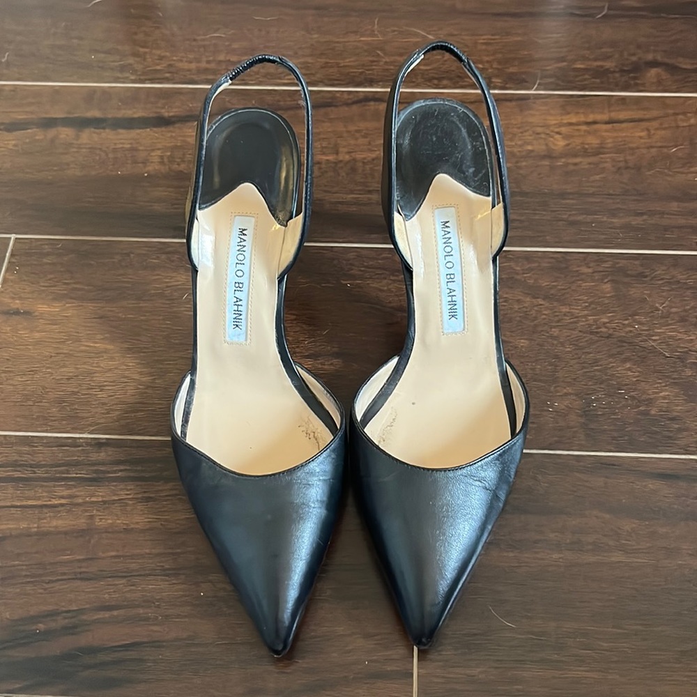 Classic black Manolo slingbacks